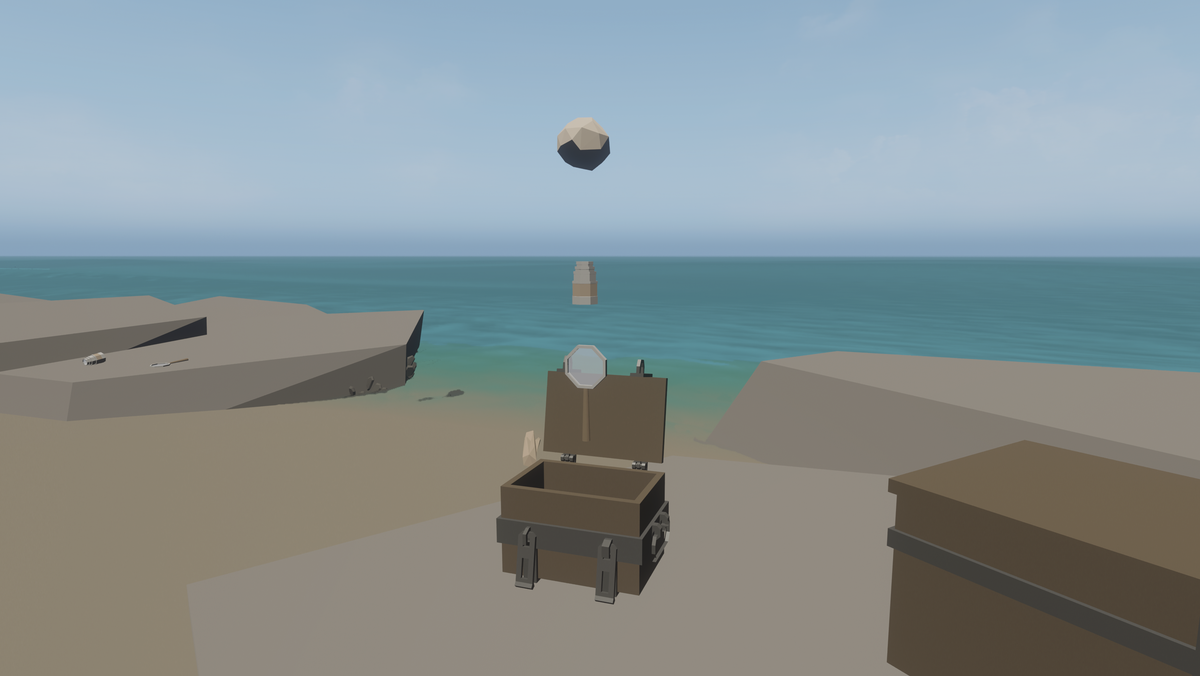 An open chest with items in it. [Pre-Alpha Gameplay]