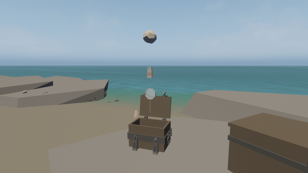 An open chest with items in it. [Pre-Alpha Gameplay]